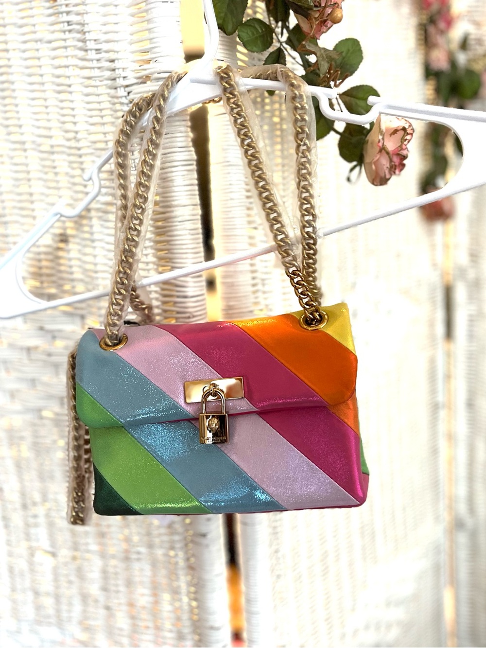 Kurt Geiger Rainbow Kensington Crossbody NWT Metallic Bag